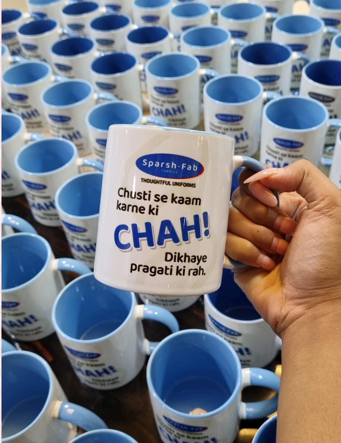 Branded mugs with custom prints for trade shows